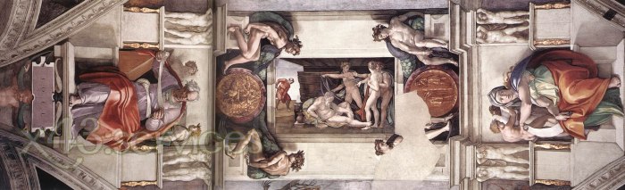 Michelangelo Buonarroti - Das erste Joch der Decke - The first bay of the ceiling
